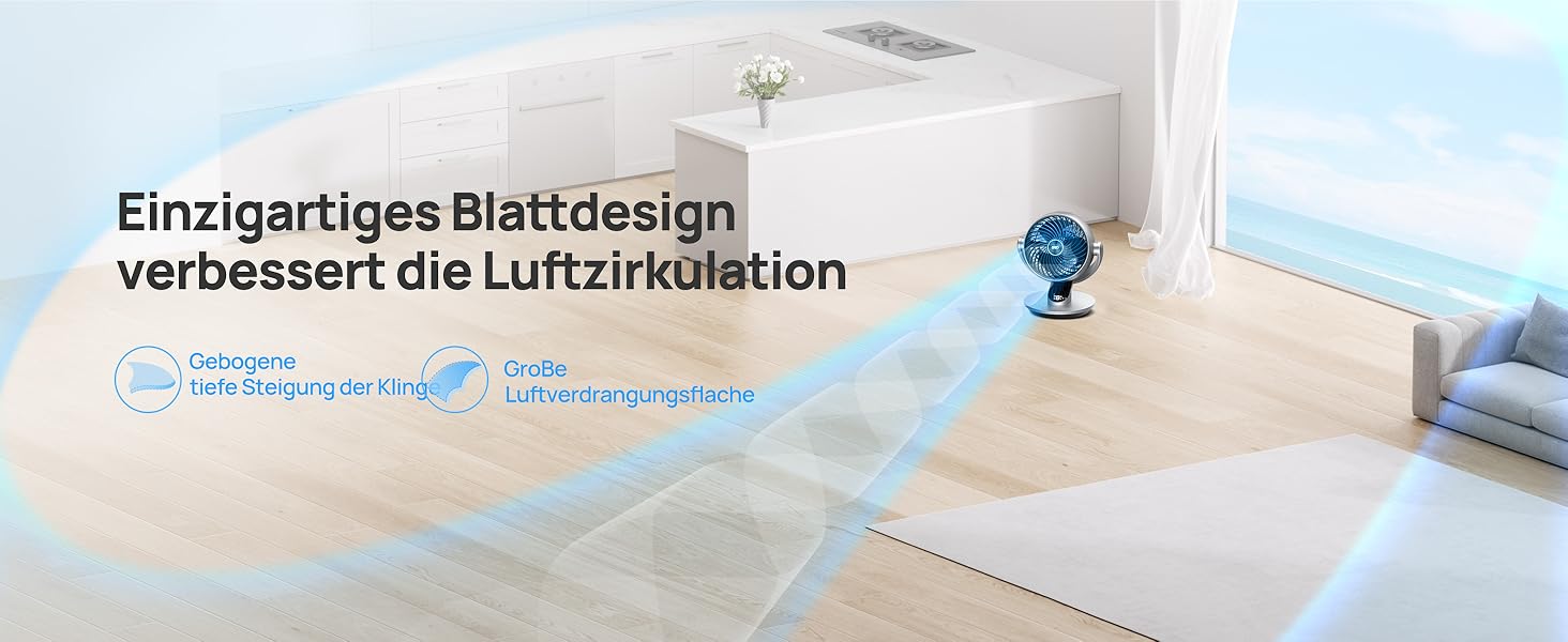 Вентилятор настільний Dreo Lynx S (срібний) – тихий, розумний, з пультом, 21 м, 4 швидкості, 5 режимів, таймер 12 год