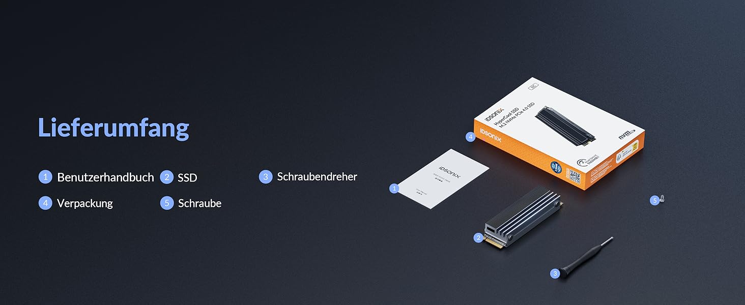 SSD iDsonix NVMe M.2 PCIe 4.0 1TB (7300 МБ/с, 5000 МБ/с) для ПК, ігор та відеомонтажу