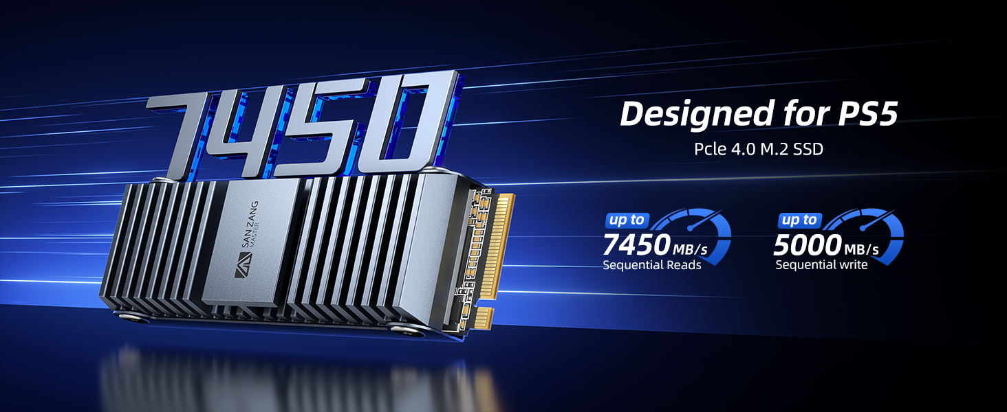 SSD M.2 NVMe SAN ZANG MASTER 2TB (SS5) - Швидкий SSD для ігор та графіки (до 7000 МБ/с)