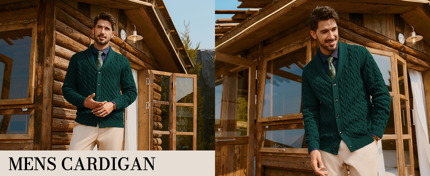 Кардиган чоловічий PJ PAUL JONES з коміром-шарфом, великий в'язання, чорний