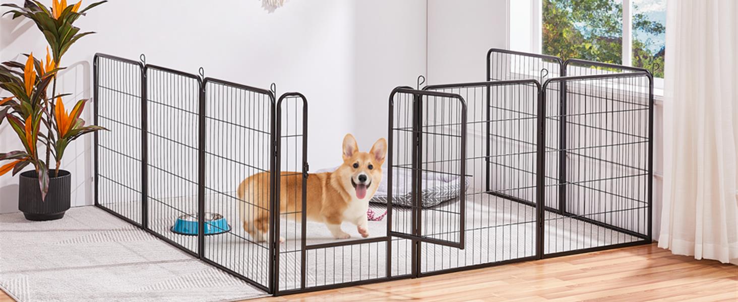 Клітка для цуценят Yaheetech 8-секційна, 80 см, з переносною сумкою та кріпленням, для дому та саду, проста у збірці
