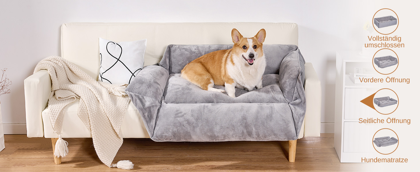 Лежанка для собак Dogat, 76x63 см, сіра, з фетру, з блискавкою, для собак малого, середнього та великого розміру