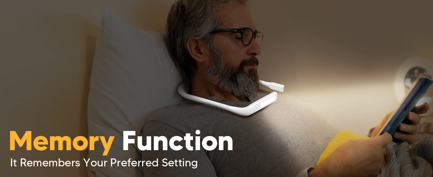 LED лампа на шию для читання Buch - 3 кольори, для в'язання, рукоділля, подарунок чоловікові. Біла