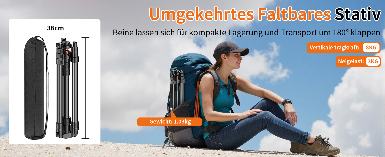 Штатив для камери XXZU 180 см, легкий, для DSLR/смартфона, з кульковою головкою 360° та 1/4-дюймовою різьбою, чорний