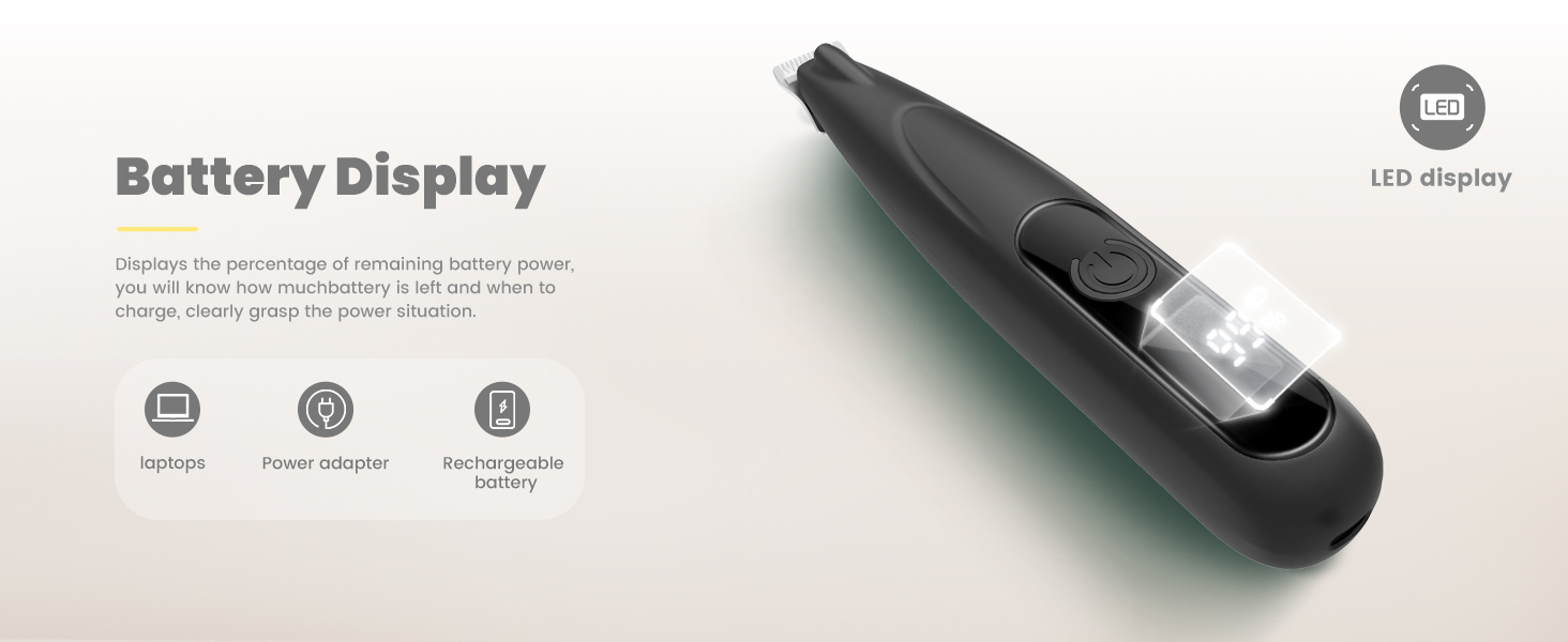 Триммер для собак Pfoten Trim Pro: тиха машинка для догляду за лапами, вухами та обличчям з LED-підсвічуванням, Type-C, чорний