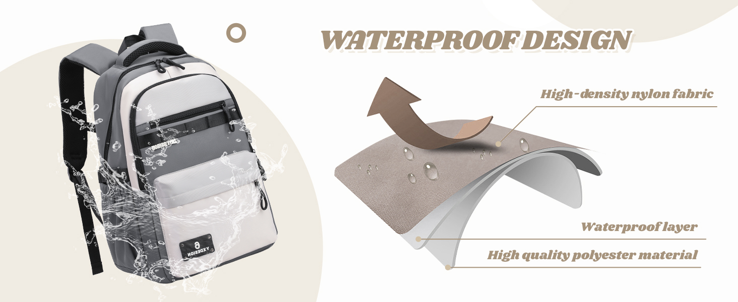 Шкільний рюкзак для підлітків, хлопчиків, 2025, для старшої школи, гімназії. Водовідштовхуючий, для ноутбука 15.6