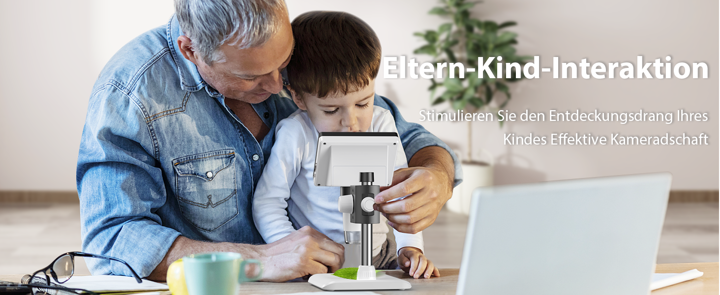 Цифровий мікроскоп AOPICK з LCD екраном, 50X-500X, 4.3 дюйми, 1080P, USB, 8 LED, для дорослих/дітей, сумісний з MacOS Windows (білий)