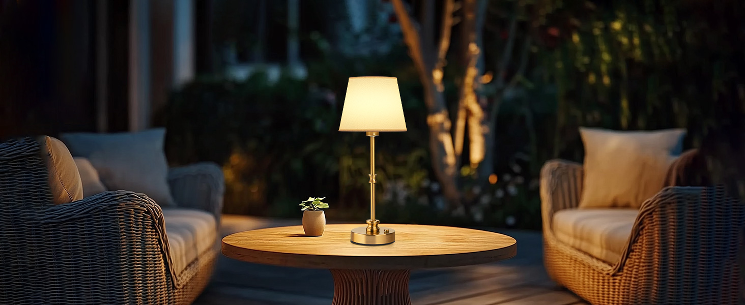 LED настільна лампа EppieBasic бездротова, торшер з торканням, регулювання яскравості, акумулятор 5200mAh, тепле світло 2700K, бронза, для спальні, вітальні, ванної кімнати