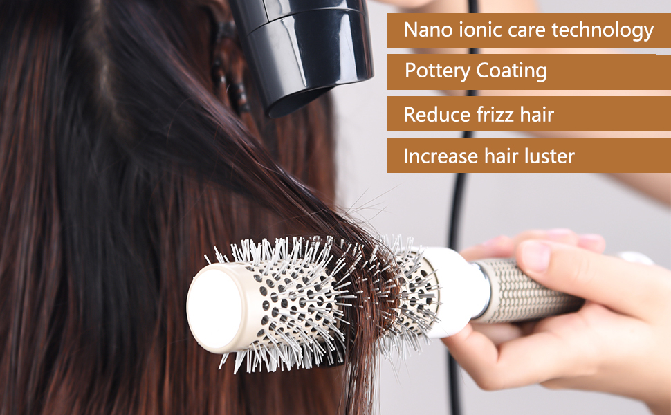 Набір для укладки волосся Haar-Rundbürste: щітка для об'єму, керамічна щітка з щетиною кабана, антистатична, для створення локонів та випрямлення волосся (сіра)