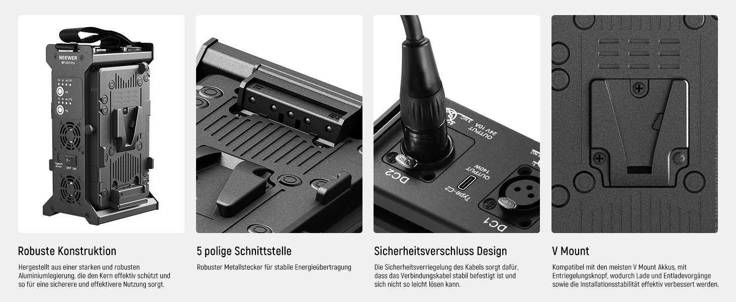 Зарядний пристрій Neewer з 2 каналами V-Mount для камер, BP-2CH Pro