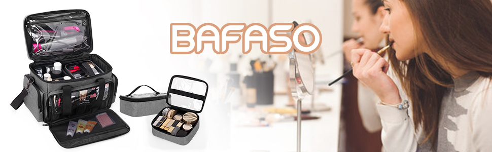 BAFASO Органайзер для косметики, велика косметичка для жінок, дорожня сумка для макіяжу, зручна косметична сумка, сірий колір