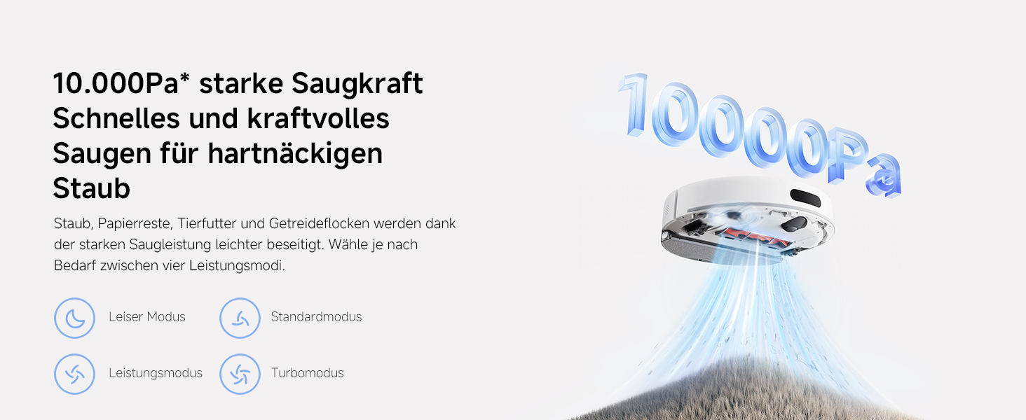 Робот-пилосос Xiaomi H40 з базою самоочищення, потужність всмоктування 10 000 Па