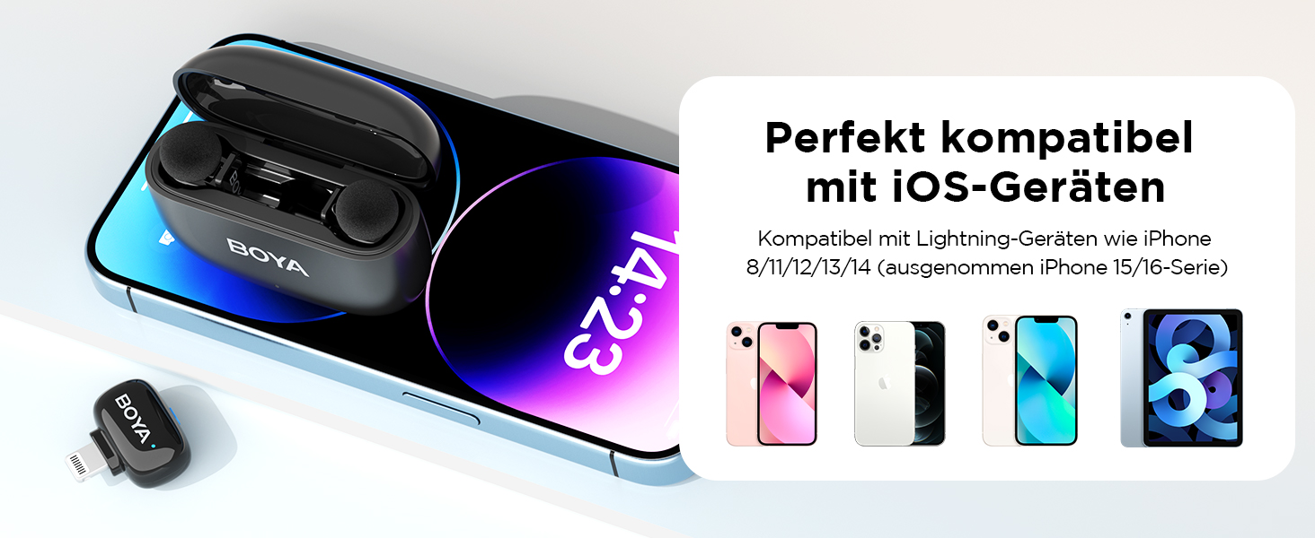 BOYA Mini 2: Бездротовий мікрофон-лавал'єр для iPhone 15/16/17 та Android з USB-C, 48kHz/24Bit, для Vlogging та TikTok