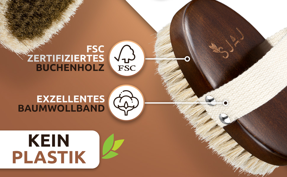 SJAJ Energy Brush - The copper brush, also known as a monastery brush, is used as a dry brush and promotes an energetic sense of well-being on the skin, cleansing.