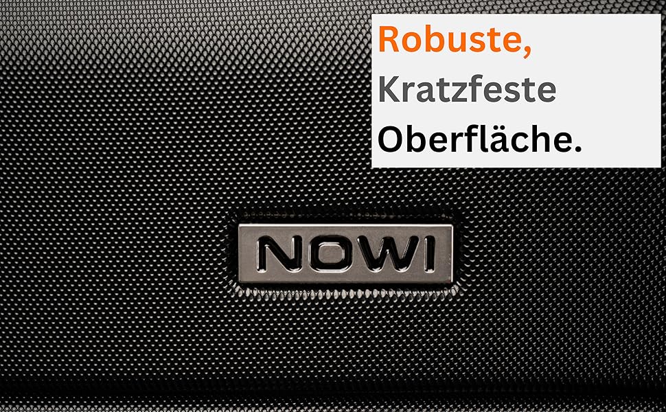 Чемодан NOWI Bergamo: водостійкий, 8 коліс, 360°, телескопічна ручка, повне внутрішнє оздоблення (M, Чорний полунічний)