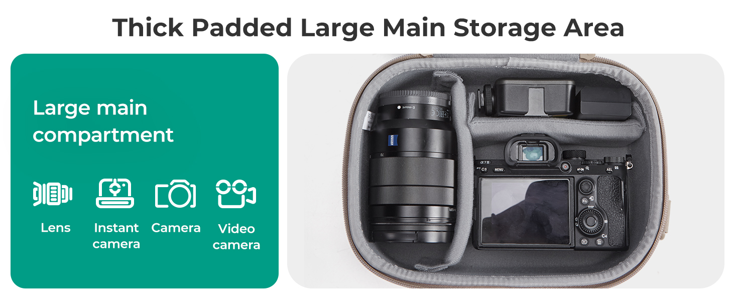 Сумка-чохол для цифрового фотоапарата bagsmart, еластичний захисний кейс з двома варіантами носіння, розмір L, чорний