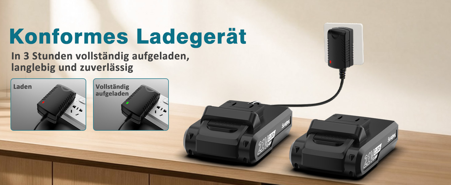 Акумуляторний шуруповерт Sundpey Set з 2 акумуляторами 2.0Ah, 21V, 1500 об/хв, 45Nm, 18+1 режим, LED-підсвічування, для ремонту та DIY