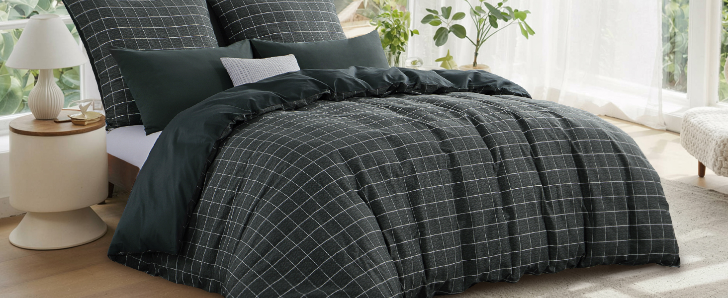 Комплект постільної білизни RUIKASI 135x200 см, 4-х частинний, бавовна, сірий з геометричним малюнком