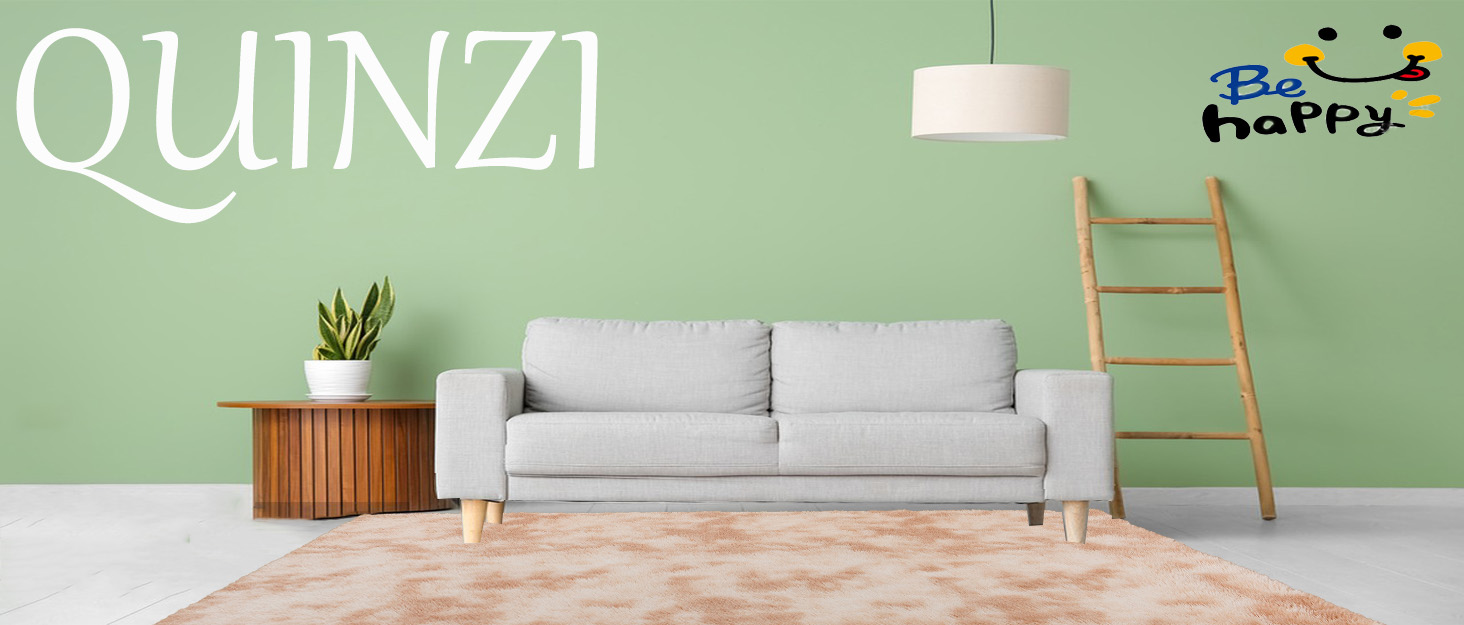 QUINZI М'який килим 160x230 см, високий ворс, сучасний, плюшевий, для спальні, вітальні, дитячої кімнати, з бахромою, нековзний, темно-сірий