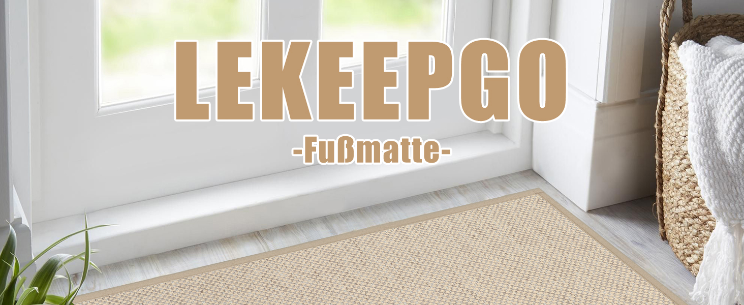Килимок для дому LEKEEPGO 43x75 см, антиковзаючий, миючий, вбираючий, бежевий
