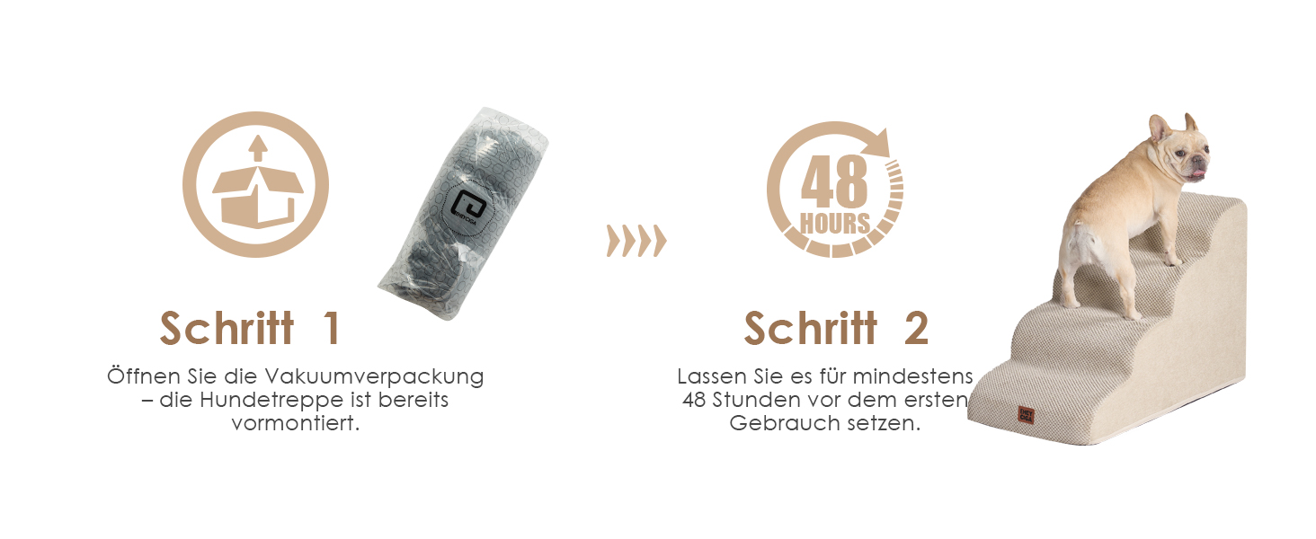 Сходинки для собак EHEYCIGA: компактні та зручні для маленьких собак, 40 см заввишки, 3 сходинки, сірий колір, з миючим покриттям та протиковзким дном (40 x 50 x 30 см)