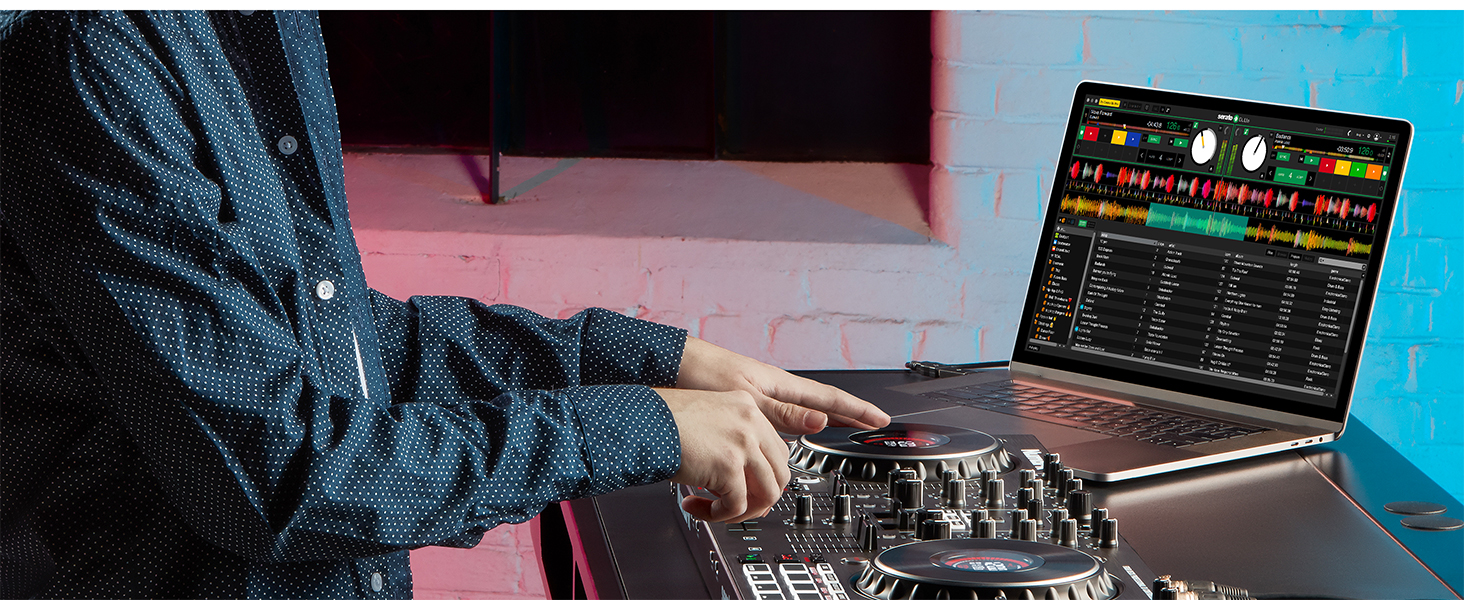 DJ контролер Numark NS4FX 4-канальний з touch-jogwheels, Pads та ефектами, Serato DJ Lite