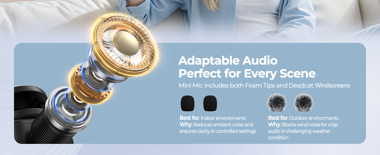 Мікрофон Handy – Петличний мікрофон сумісний з iPhone/Android/PC, магнітний лавел'єр з шумозаглушенням, для стрімінгу, влогів, YouTube та інтерв'ю (Чорний)