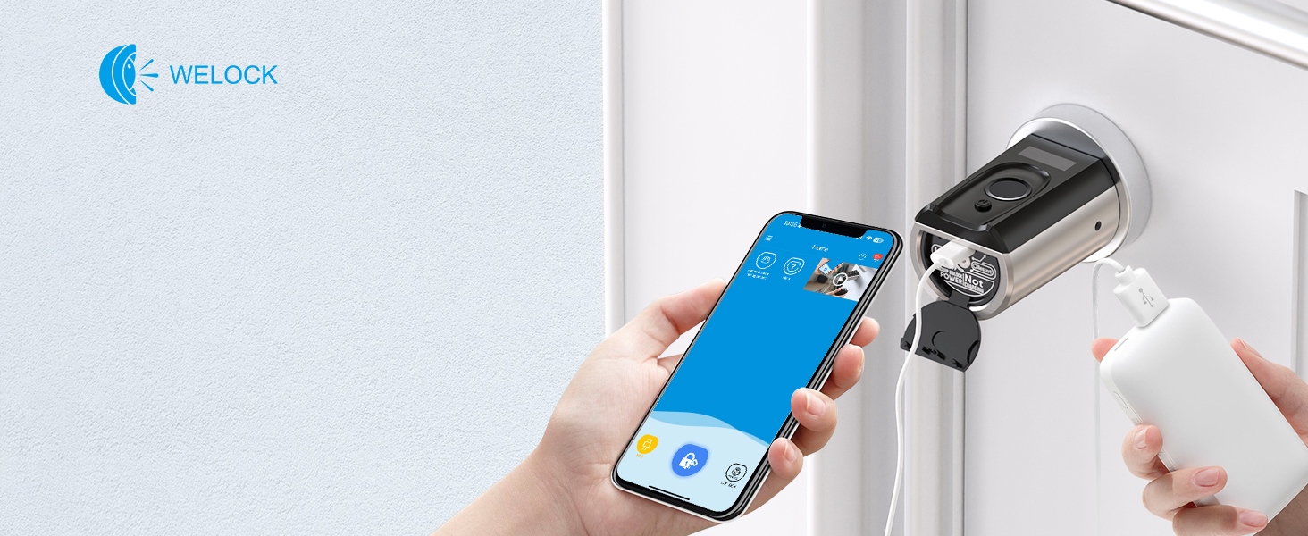Електронний дверний замок WELOCK Touch41 з відбитком пальця, Wi-Fi, Bluetooth, RFID, IP65, для дверей 50-100 мм, сумісний з Alexa