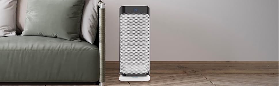 Електричний обігрівач Cecotec ReadyWarm 6250 Ceramic Sky Style: 2000 Вт, 3 режими, термостат, осциляція, захист від перекидання та перегріву, для площі до 25 м²
