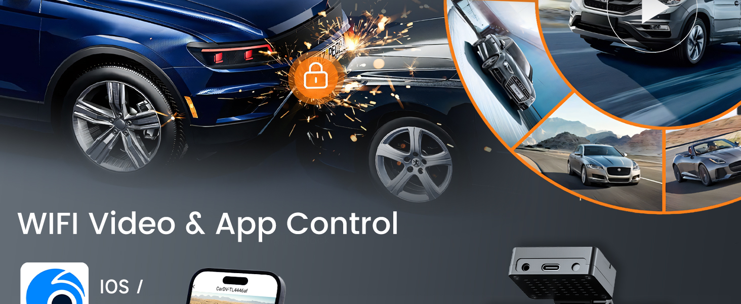 Автомобільний відеореєстратор 360° 4K/FHD 1080P (4 канали: передній, задній, лівий, правий) з ІК-нічним баченням, G-сенсором, моніторингом паркування 24г та карткою пам'яті 64 ГБ, екран 3 дюйми