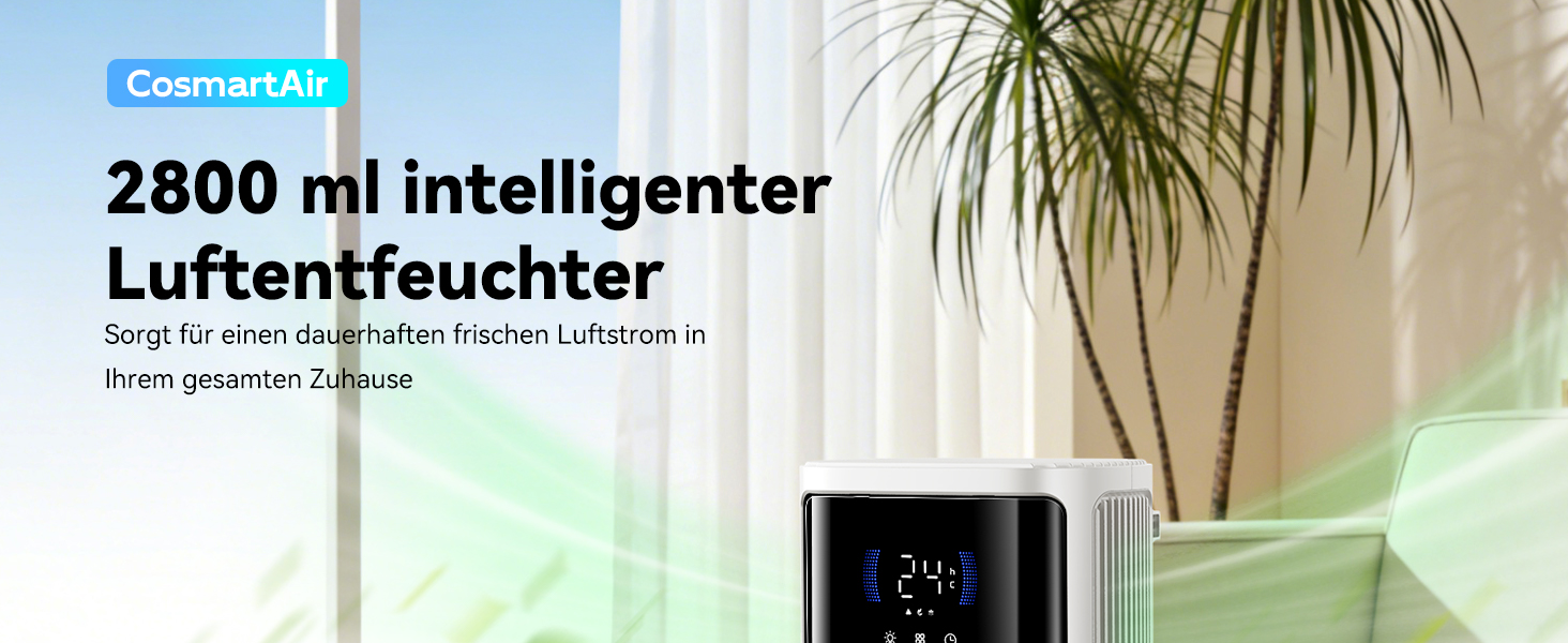 Електричний осушувач повітря Leise для сушіння одягу з таймером, автовимкненням та 7-кольоровими індикаторами (850 мл/год, 24 дні)