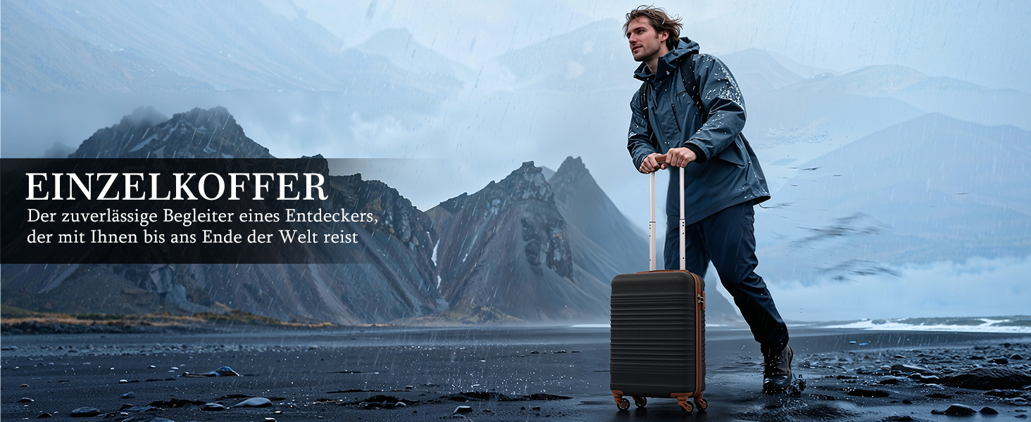 Набір валіз COOLIFE для ручної поклажі (55x35x20cm + 40x25x20cm) з TSA замком, 4 колеса, ABS, жовто-чорний колір