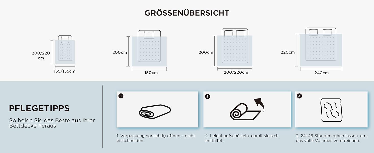 Ковдра BEDSURE 135x200 см, 4-сезонна, стеганий ковдра без наволочки, 300 GSM, для алергіків, сірий/світло-сірий, тепла, м'яка, блакитний (150x200 см)