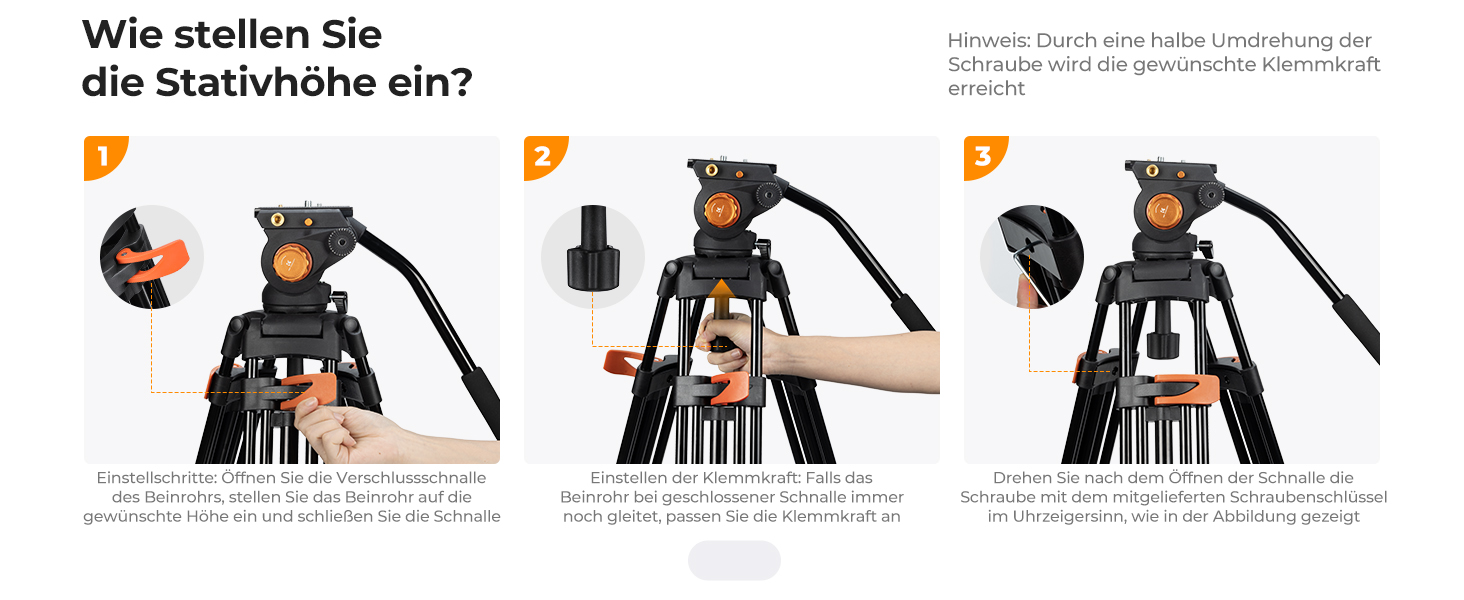 Відеоштатив K&F Concept 202 см з гідравлічною головою та швидкою зміною платформи, посилений тринога для DSLR, відеокамер та дзеркальних камер, навантаження до 8 кг