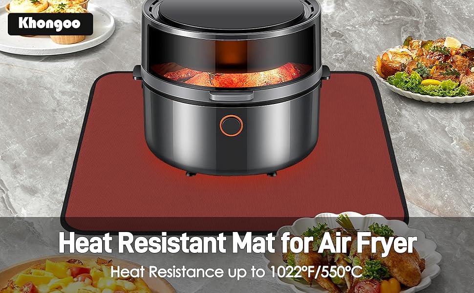 Термостійкий килимок 40 x 45 см, 1 мм - захист від нагріву для фритюрниці, вогнестійкий килимок для кухонних стільниць, масло- та водовідштовхувальний, легко миється, 1 шт. (Червоний, 30 x 45 x 0.1 см)