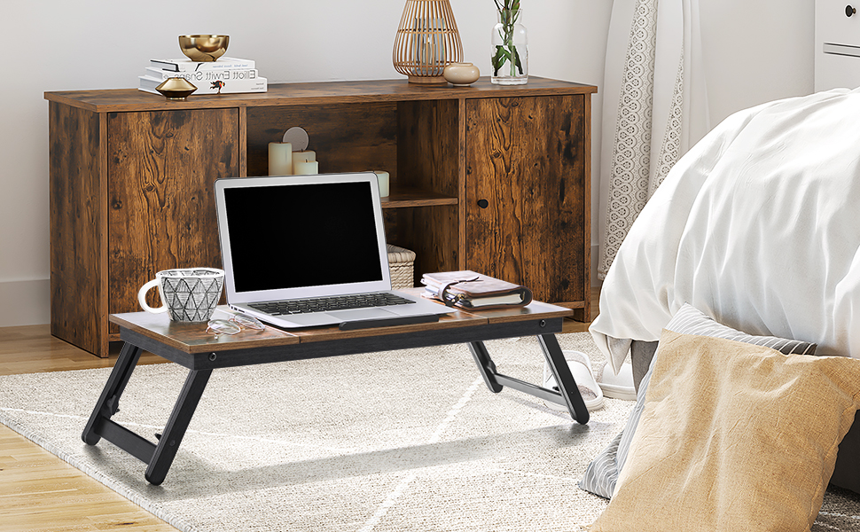 Стіл для ноутбука SONGMICS LLD110B01: регульована висота, для ліжка та дивана, 71 x 35 x 23 см, вінтажний коричневий