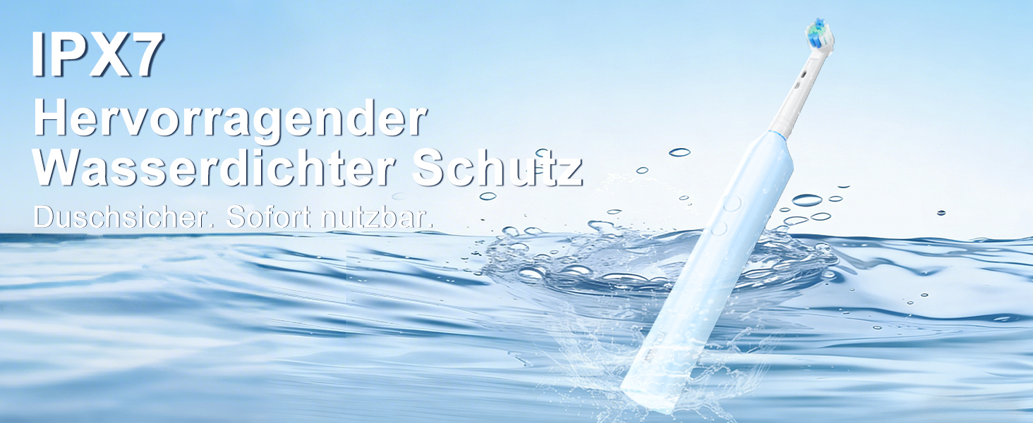 Електрична зубна щітка для дорослих Rotierende з 8 насадками, 3 режимами чищення, акумулятором на 50 днів та Smart-таймером 2 хв - Чорна