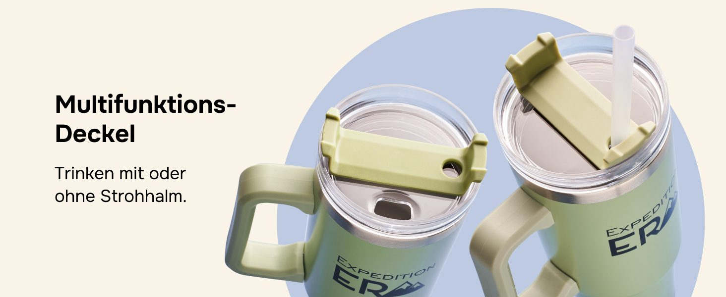 Термокружка з трубочкою 880 мл - ізольована термокружка з кришкою та ручкою, нержавіюча сталь, 30oz, Tumbler, для кави, подорожей, XXL (Блакитний)