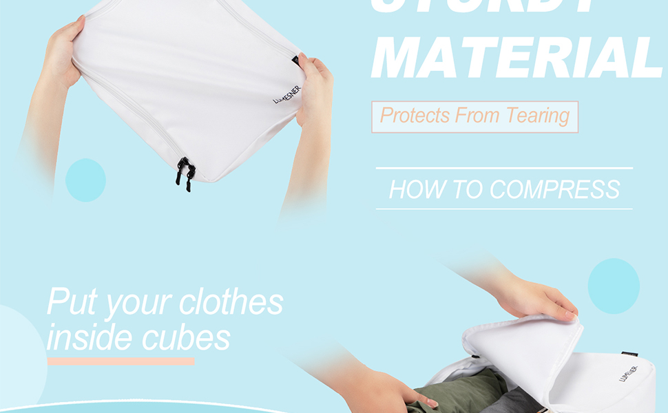 Органайзер для валізи 8 шт. Набір упакувальних сумок для подорожей, косметичка (білий)