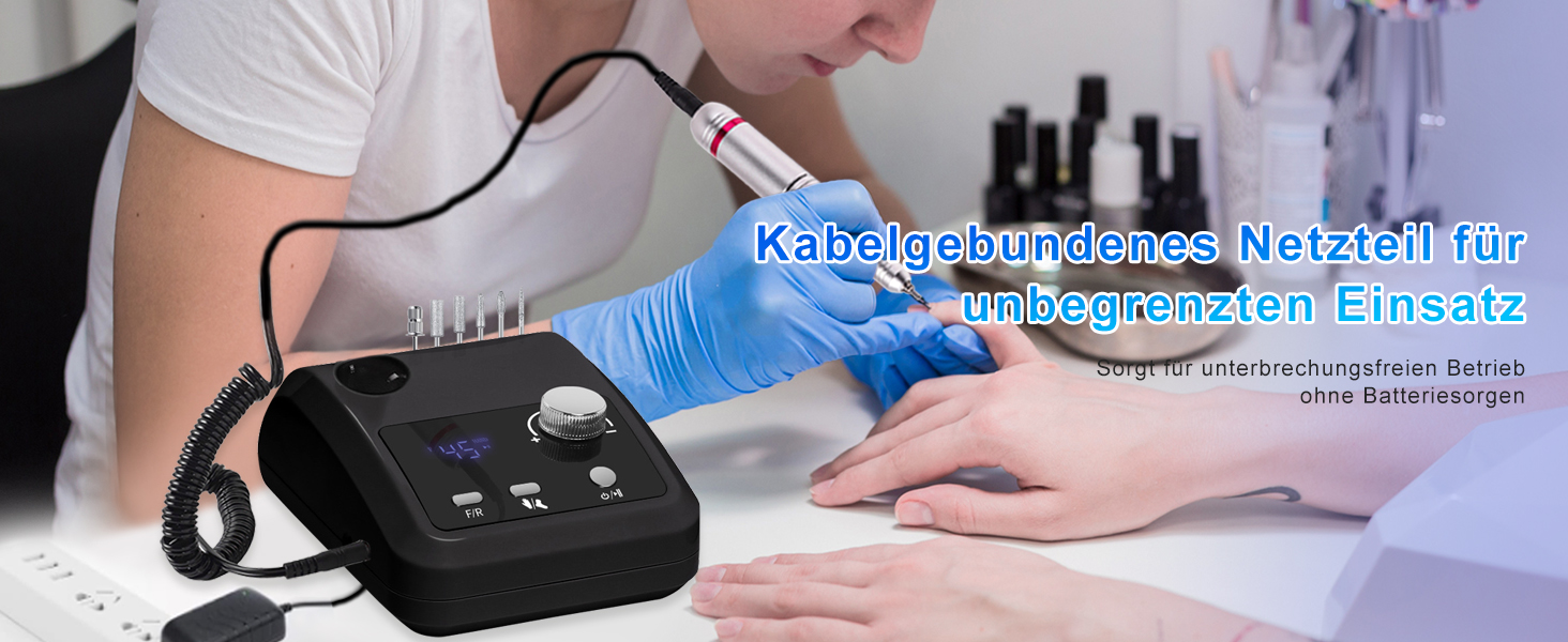 Електричний фрезер для нігтів CozyZen Professional: набір для манікюру та педикюру з LCD-дисплеєм, 45000 об/хв, для акрилу та гелю