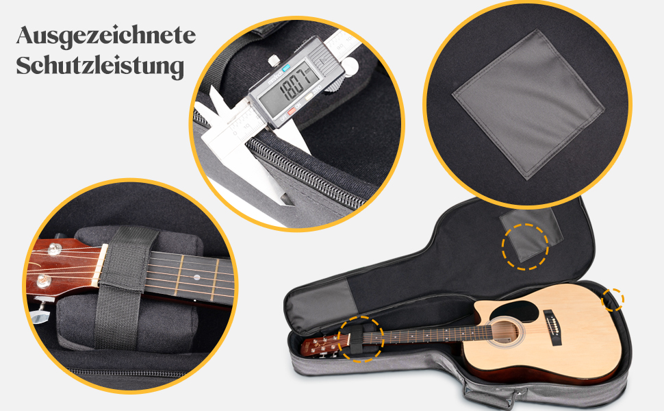 Чохол для гітари Cahaya Gig Bag сірого кольору, водонепроникний, 18 мм