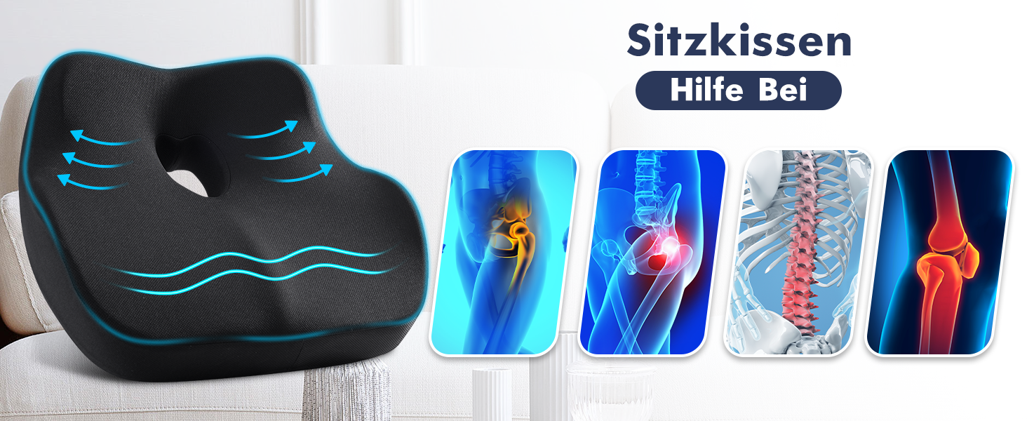 Подушка для сидіння з піни Memory Foam SKYNY: ергономічна, для офісного та геймерського крісла