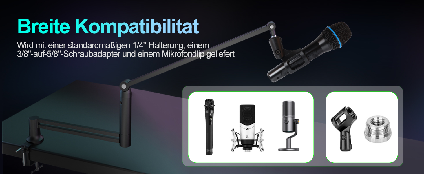 Кріплення для мікрофона на шарнірній стійці (Boom Arm) для Blue Yeti, до 1.5 кг, з адаптером 3/8' - 5/8'