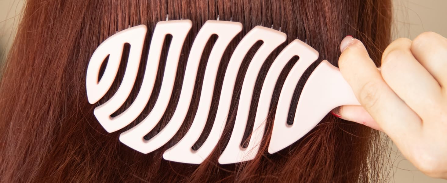 FRAMAR Щітка для волосся без шуму - професійна фен-щітка для сушіння та розчісування волосся, для довгих волосся, для жінок (Flex - Champagne)