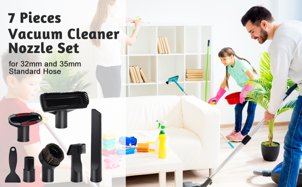 Універсальний набір насадок для пилососа 7 шт. 32-35 мм - сумісний з Kärcher, Miele, Siemens, AEG, Bosch