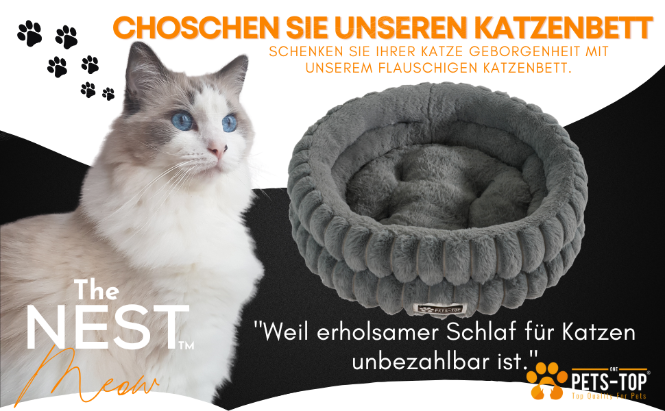 М'яке ліжко для кота з плюшу, кругле, біле, 60 см – зручний лежак для котів та маленьких собак