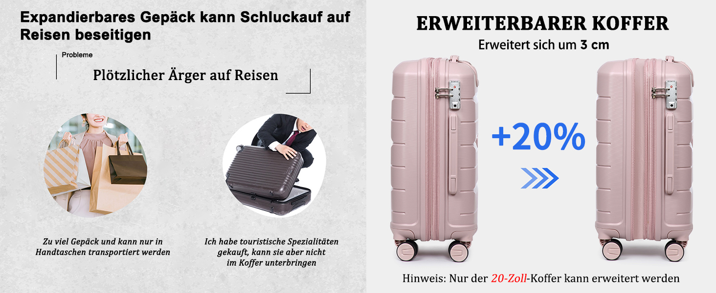 Чохол-валіза Sea Choice з поліпропілену, розширюваний, ручна поклажа, 4-х частинний набір, з TSA замком (Оранжевий)