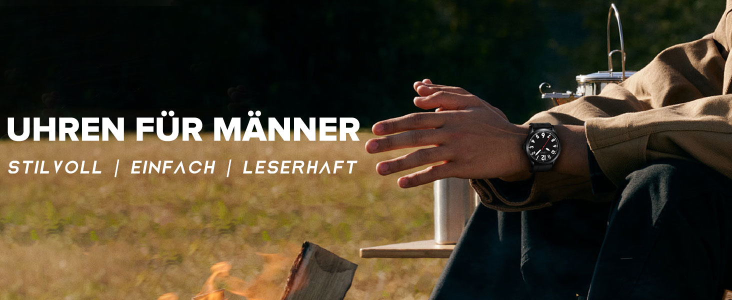 Годинник чоловічий CIVO з великими цифрами: аналоговий класичний годинник на зап'ясті з великими цифрами - водонепроникний кварцовий годинник у стилі мілітарі для чоловіків з підсвічуванням - подарунок для чоловіків, людей похилого віку з поганим зором, коричневий A1