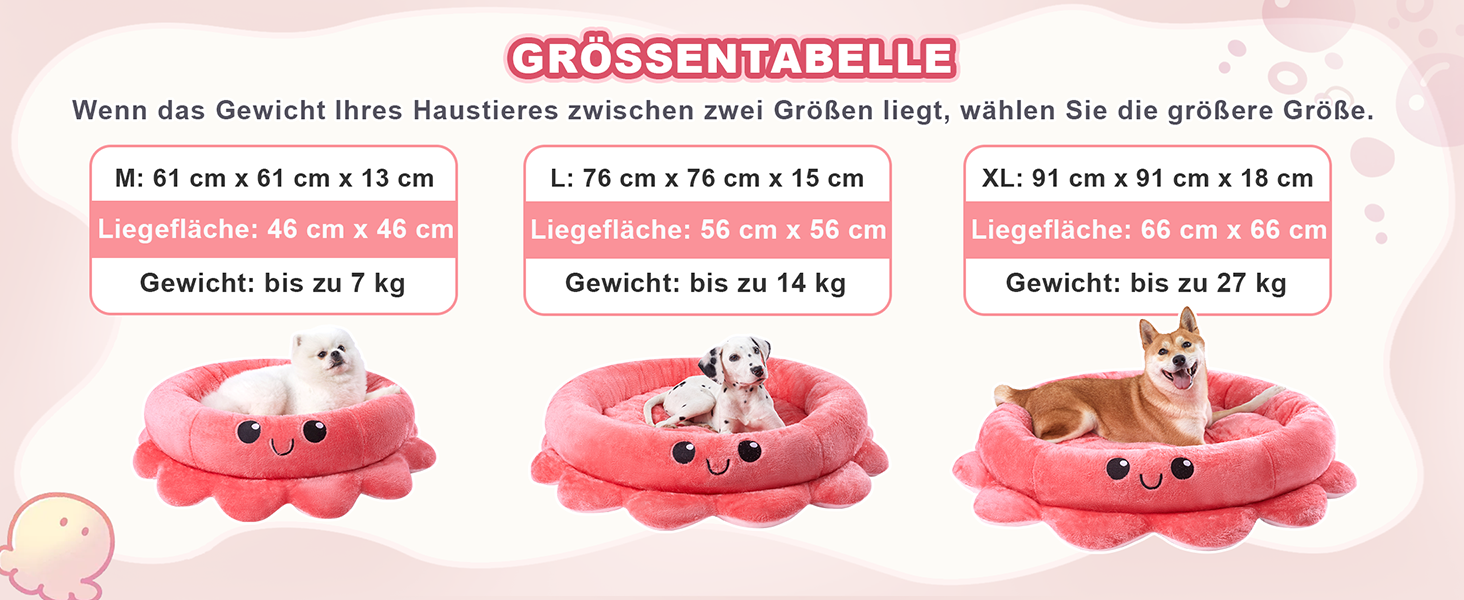 Кругле ліжко для собак та котів XL, рожево-червоне, Boho стиль, з м'яким знімним подушечкою, ліжко-антистрес для великих собак