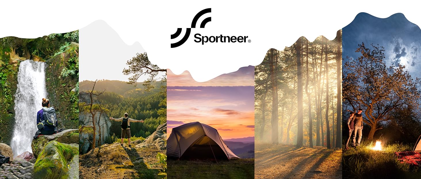 Спальний мішок Sportneer Outdoor для дорослих, теплий багатосезонний (3-4 сезони) для кемпінгу та подорожей, 220x85 см, зелений (температурний режим 10-26 °C)